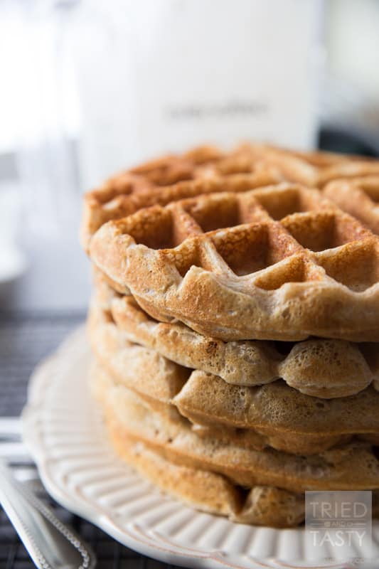 Whole Wheat Greek Yogurt Waffles // Start your morning with a healthy and nutritious breakfast. Made with wholesome ingredients these waffles are a delicious addition to your mornings. Made with Greek yogurt they've got the extra pep you'll need in your step! | Tried and Tasty