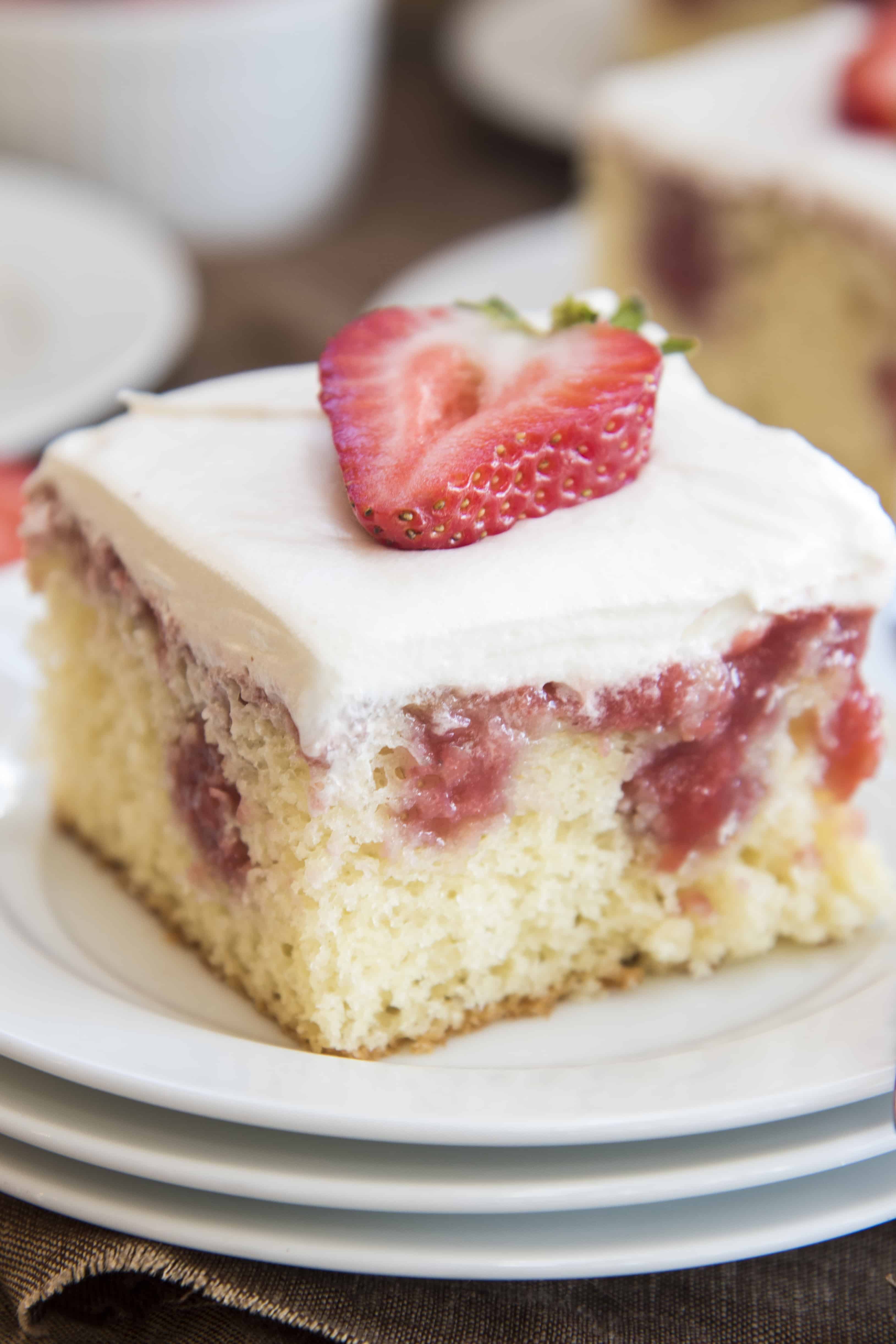 Strawberries and Cream Poke Cake