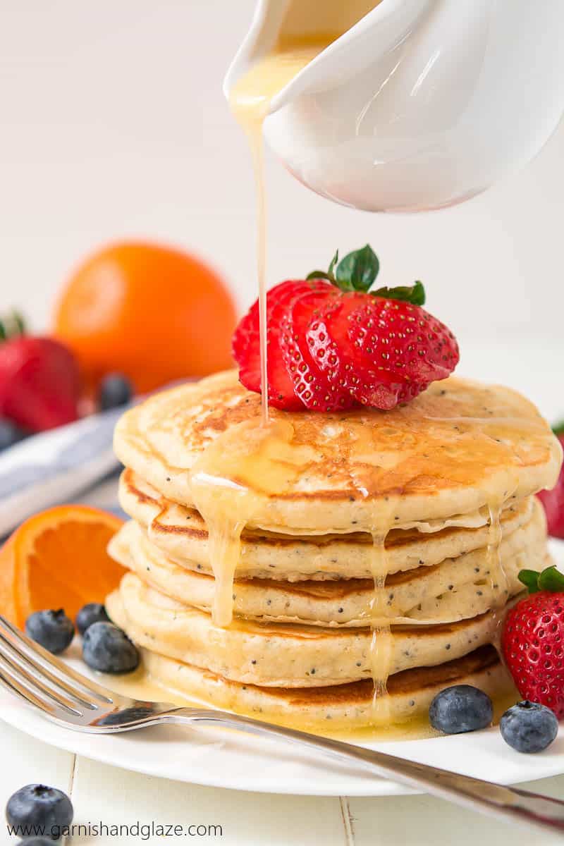 Orange Poppy Seed Pancakes // Garnish and Glaze