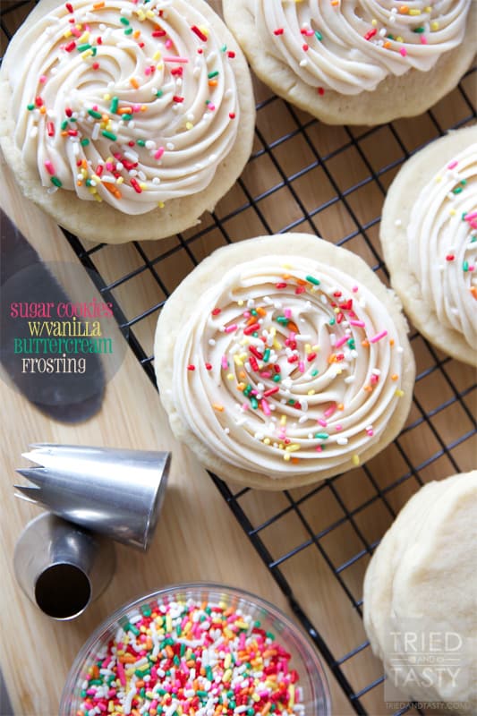 Sugar Cookies with Vanilla Buttercream Frosting // A delicious sugar cookie recipe and frosting that you'll use time and time again. | Tried and Tasty