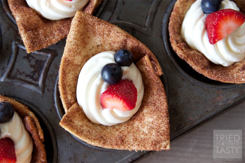 Red White Blue Tortilla Cups // Tried and Tasty