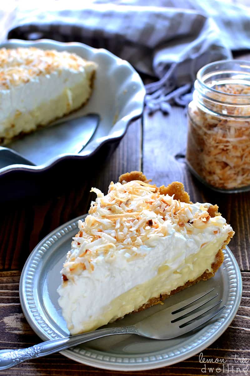 This Coconut Cream Pie is smooth and luscious and creamy filled with rich coconut and vanilla.