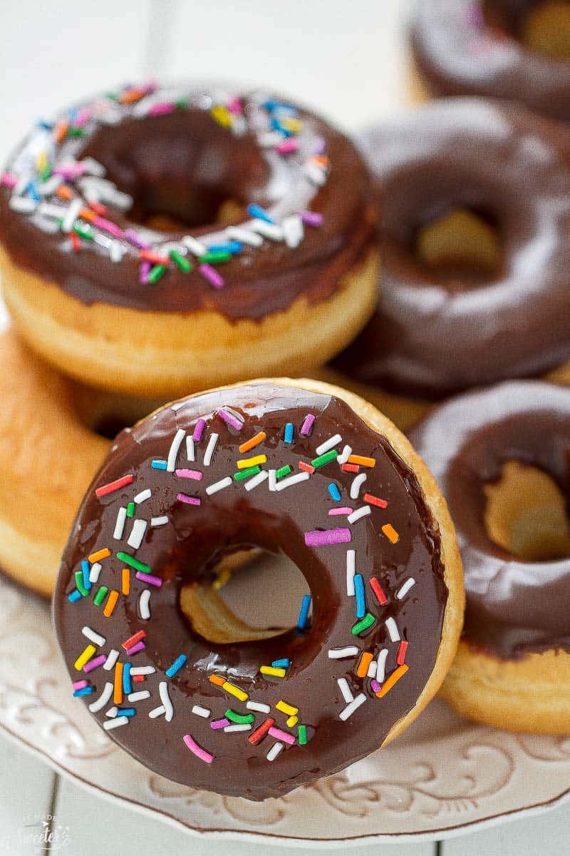 Chocolate Frosted Donuts with Sprinkles // Life Made Sweeter